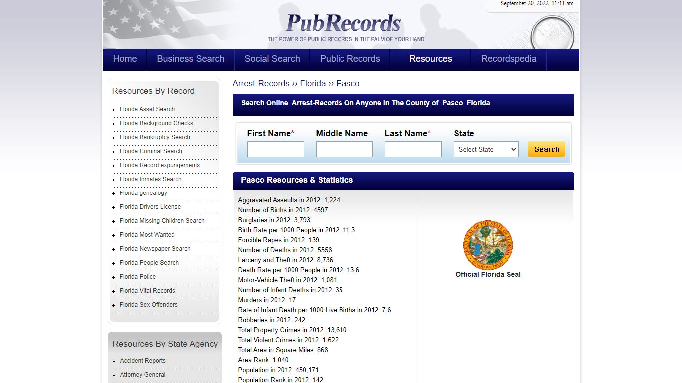 Pasco County, Florida Arrest Records - Pubrecords.com